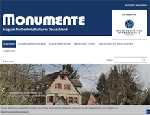 Tablet Screenshot of monumente-online.de